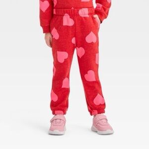 Cat & Jack Red Pink Heart Sweatpants Joggers 12 months Valentines